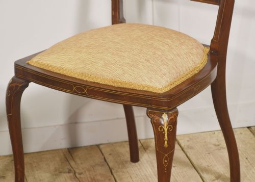 PAIR OF INLAID MAHOGANY SIDE CHAIRS - ADDITIONAL PHOTO 5