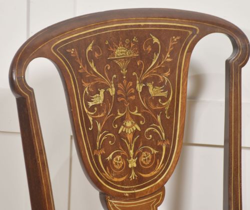 PAIR OF INLAID MAHOGANY SIDE CHAIRS - ADDITIONAL PHOTO 6