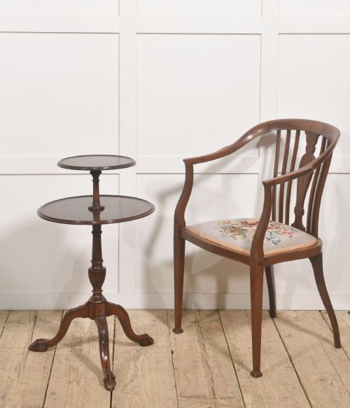 MAHOGANY AND SATINWOOD INLAID OCCASIONAL CHAIR - ADDITIONAL PHOTO 4