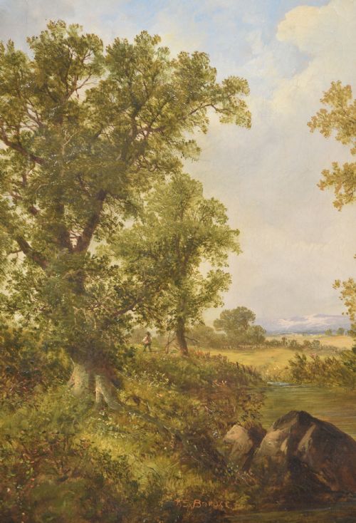 OIL ON CANVAS DEPICTING A WOODED RIVER LANDSCAPE - ADDITIONAL PHOTO 3