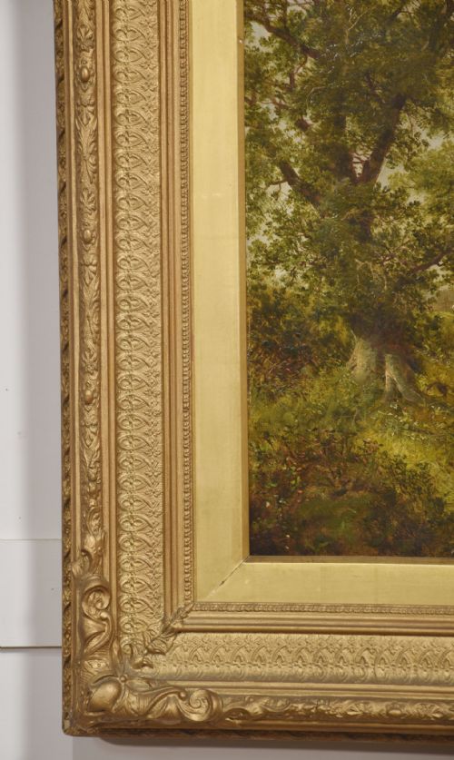 OIL ON CANVAS DEPICTING A WOODED RIVER LANDSCAPE - ADDITIONAL PHOTO 4