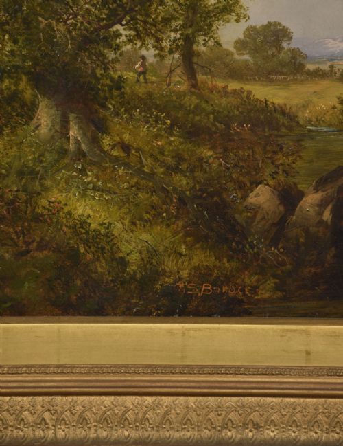 OIL ON CANVAS DEPICTING A WOODED RIVER LANDSCAPE - ADDITIONAL PHOTO 6