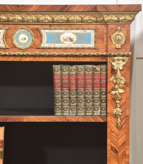 fig 1. Pair Of Exceptional Kingwood And Tulipwood Open Bookcases