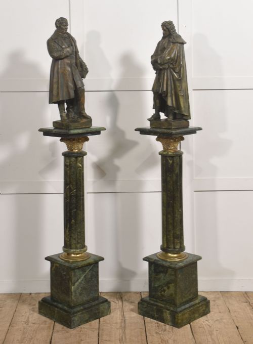 PAIR OF LATE 19TH CENTURY PATINATED CHALK FIGURES BY DOPMEIER - ADDITIONAL PHOTO 1