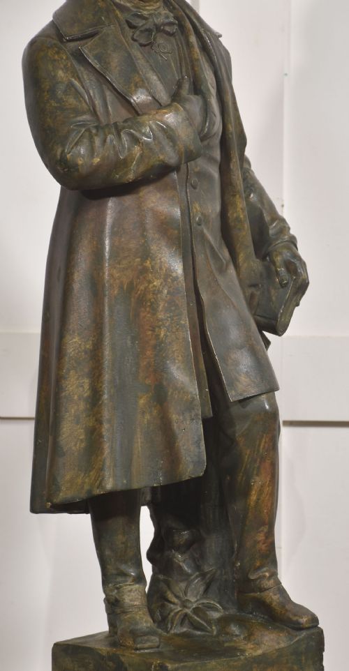 PAIR OF LATE 19TH CENTURY PATINATED CHALK FIGURES BY DOPMEIER - ADDITIONAL PHOTO 4