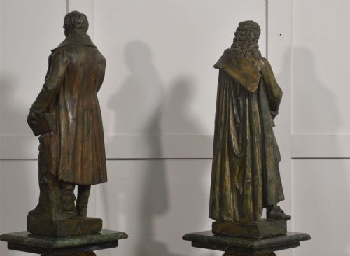 PAIR OF LATE 19TH CENTURY PATINATED CHALK FIGURES BY DOPMEIER - ADDITIONAL PHOTO 11