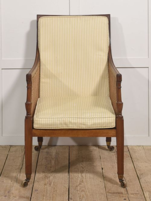 REGENCY MAHOGANY BERGRE LIBRARY ARMCHAIR - ADDITIONAL PHOTO 3