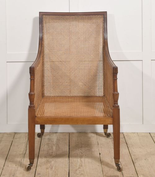 REGENCY MAHOGANY BERGRE LIBRARY ARMCHAIR - ADDITIONAL PHOTO 4