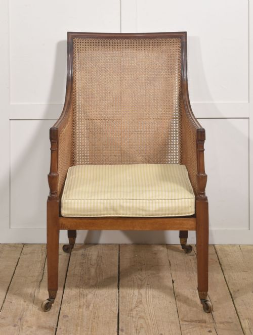 REGENCY MAHOGANY BERGRE LIBRARY ARMCHAIR - ADDITIONAL PHOTO 5