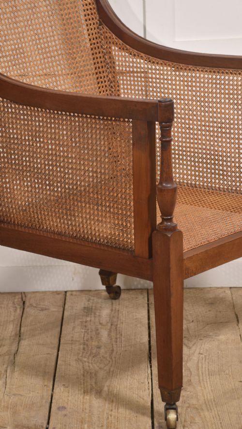 REGENCY MAHOGANY BERGRE LIBRARY ARMCHAIR - ADDITIONAL PHOTO 7