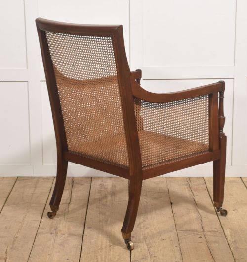 REGENCY MAHOGANY BERGRE LIBRARY ARMCHAIR - ADDITIONAL PHOTO 9