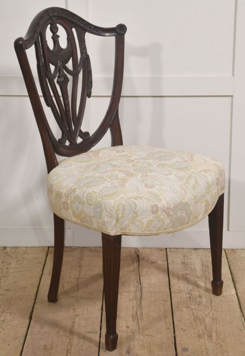 hepplewhite style mahogany shield back chair - CATEGORY: ANTIQUE CHAIRS - DATED 1910