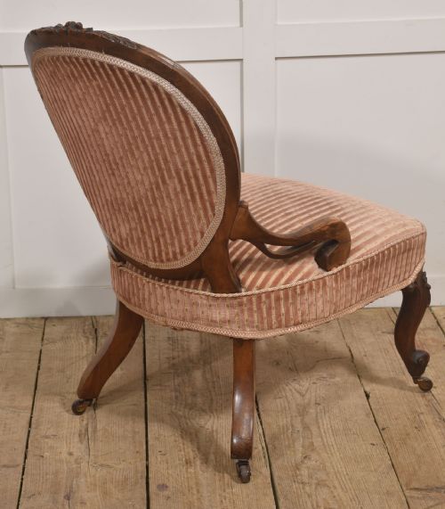 WALNUT OVAL BACK OPEN ARMCHAIR - ADDITIONAL PHOTO 6