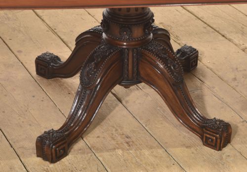 LARGE REGENCY REVIVAL TRIPLEPEDESTAL MAHOGANY DINING TABLE - ADDITIONAL PHOTO 3
