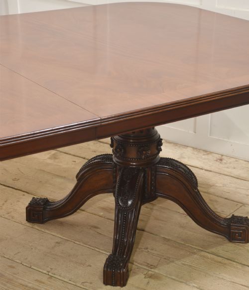 LARGE REGENCY REVIVAL TRIPLEPEDESTAL MAHOGANY DINING TABLE - ADDITIONAL PHOTO 4