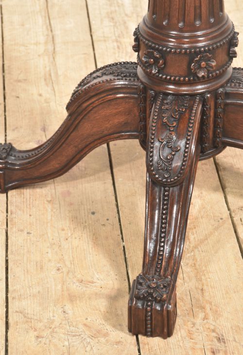 LARGE REGENCY REVIVAL TRIPLEPEDESTAL MAHOGANY DINING TABLE - ADDITIONAL PHOTO 11