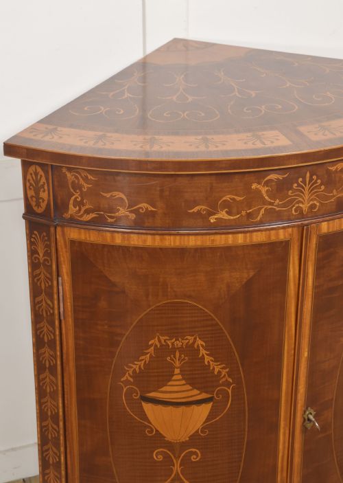 SHERATON REVIVAL INLAID MAHOGANY CORNER CABINET - ADDITIONAL PHOTO 4