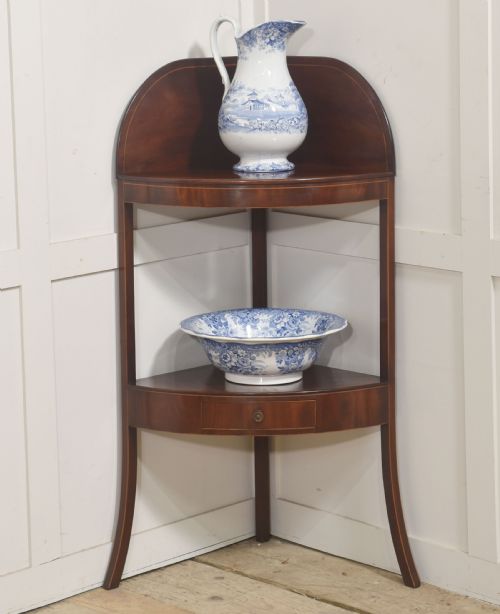 INLAID MAHOGANY CORNER WASHSTAND - ADDITIONAL PHOTO 1