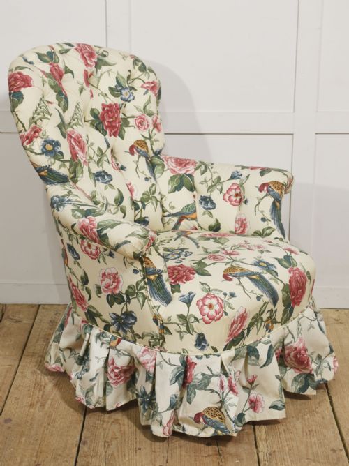 LATE 19TH CENTURY WALNUT FRAMED ARMCHAIR