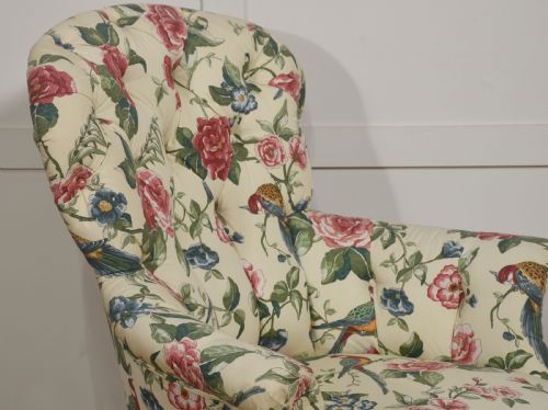 LATE 19TH CENTURY WALNUT FRAMED ARMCHAIR - ADDITIONAL PHOTO 3