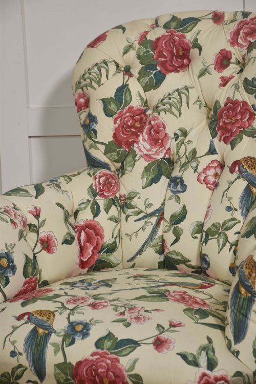 LATE 19TH CENTURY WALNUT FRAMED ARMCHAIR - ADDITIONAL PHOTO 5