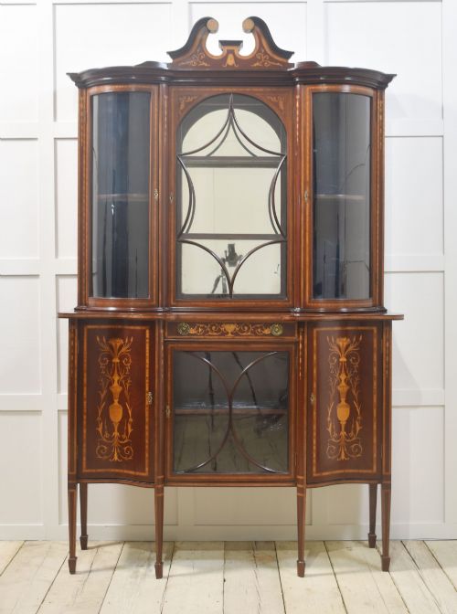 MAHOGANY INLAID DISPLAY CABINET