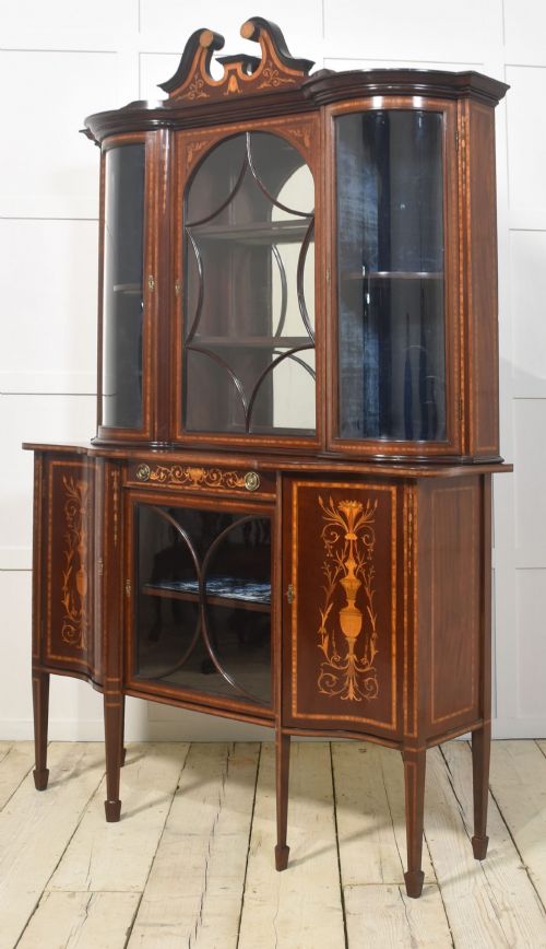 MAHOGANY INLAID DISPLAY CABINET - ADDITIONAL PHOTO 1