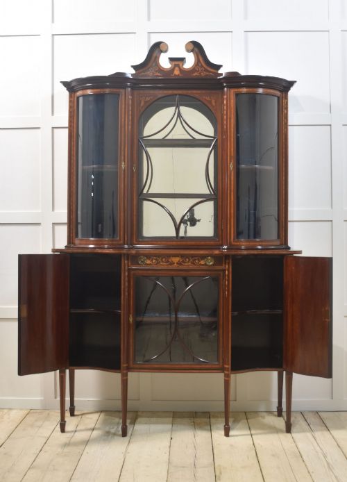 MAHOGANY INLAID DISPLAY CABINET - ADDITIONAL PHOTO 7