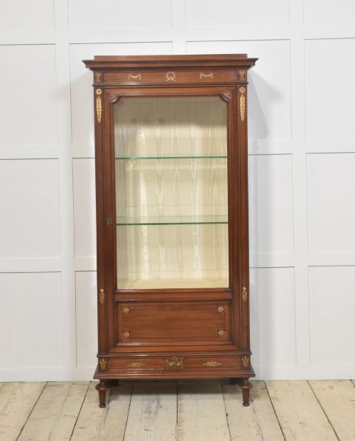 LOUIS XVI STYLE MAHOGANY VITRINE DISPLAY CABINET