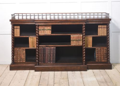 LARGE ROSEWOOD OPEN BOOKCASE