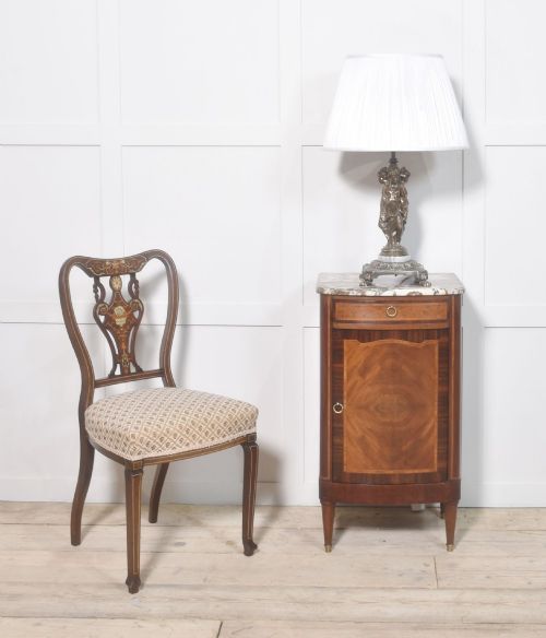 WALNUT INLAID SIDE CABINET - ADDITIONAL PHOTO 2