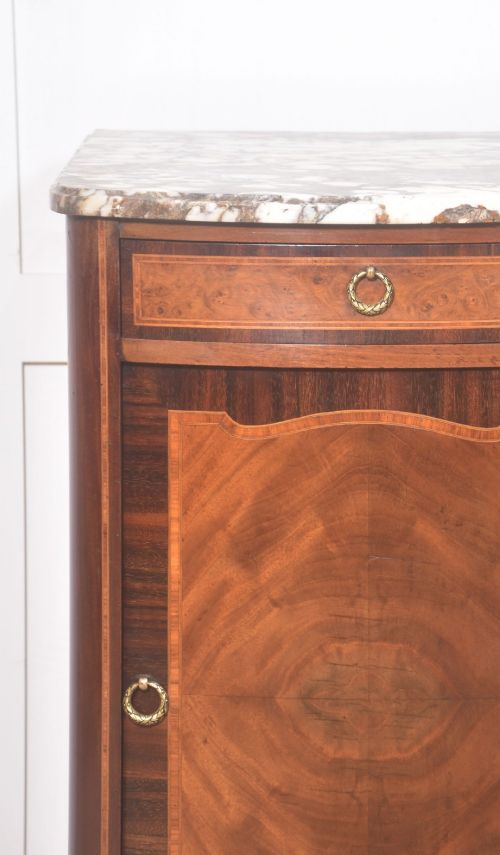 WALNUT INLAID SIDE CABINET - ADDITIONAL PHOTO 3