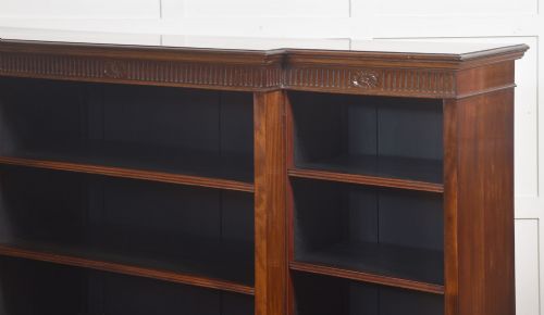 LARGE MAHOGANY BREAKFRONT LIBRARY BOOKCASE - ADDITIONAL PHOTO 12