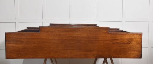 LARGE MAHOGANY BREAKFRONT LIBRARY BOOKCASE - ADDITIONAL PHOTO 13