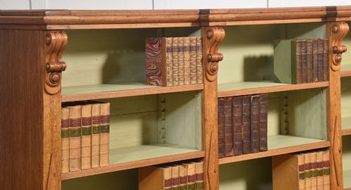 LARGE 19TH CENTURY OAK OPEN BOOKCASE - ADDITIONAL PHOTO 3