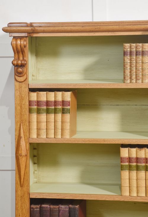 LARGE 19TH CENTURY OAK OPEN BOOKCASE - ADDITIONAL PHOTO 11