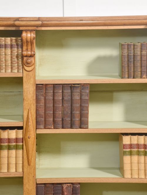 LARGE 19TH CENTURY OAK OPEN BOOKCASE - ADDITIONAL PHOTO 12