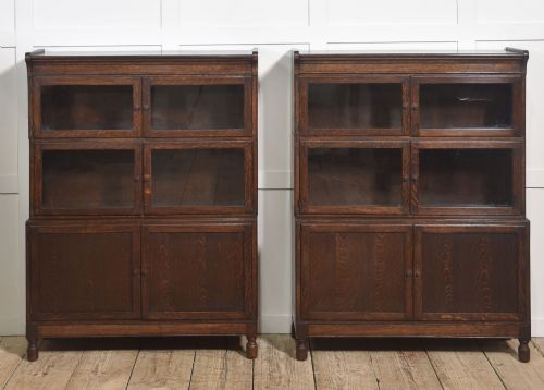 PAIR OF EARLY 20TH CENTURY OAK SECTIONAL BOOKCASES - ADDITIONAL PHOTO 5