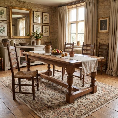 19TH CENTURY ELM REFECTORY DINING TABLE - ADDITIONAL PHOTO 1