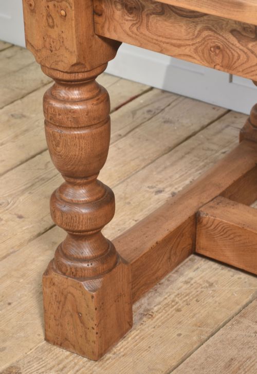 19TH CENTURY ELM REFECTORY DINING TABLE - ADDITIONAL PHOTO 6