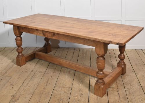 19TH CENTURY ELM REFECTORY DINING TABLE - ADDITIONAL PHOTO 7