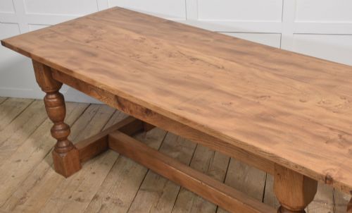 19TH CENTURY ELM REFECTORY DINING TABLE - ADDITIONAL PHOTO 8