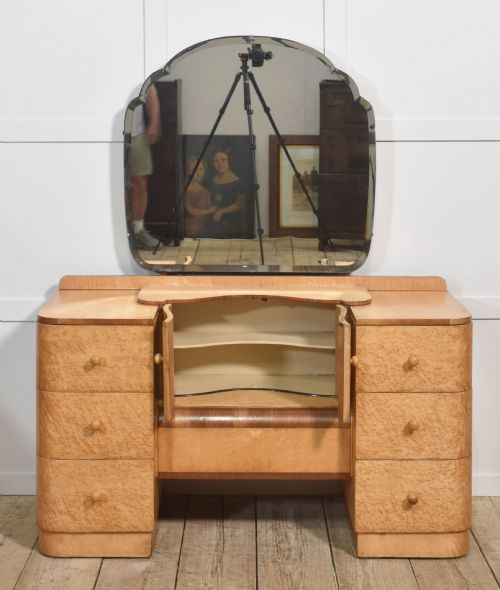 ART DECO MAPLE DRESSING TABLE WITH MIRROR - ADDITIONAL PHOTO 2