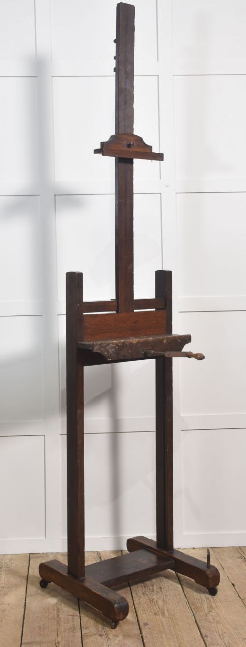 19TH CENTURY ADJUSTABLE OAK ARTISTS STUDIO EASEL - ADDITIONAL PHOTO 4