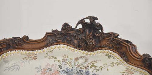 PAIR OF FINE QUALITY FRENCH WALNUT OPEN ARMCHAIRS - ADDITIONAL PHOTO 10