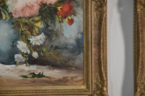 PAIR OF FLORAL STILL LIFE OIL PAINTINGS BY MANUELA BONATI - ADDITIONAL PHOTO 6