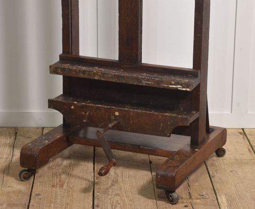 FULLY ADJUSTABLE OAK ARTISTS STUDIO EASEL BY C ROBERSON CO LONDON - ADDITIONAL PHOTO 2