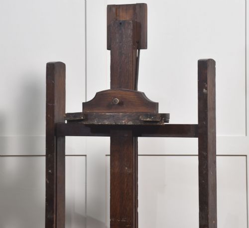 FULLY ADJUSTABLE OAK ARTISTS STUDIO EASEL BY C ROBERSON CO LONDON - ADDITIONAL PHOTO 3