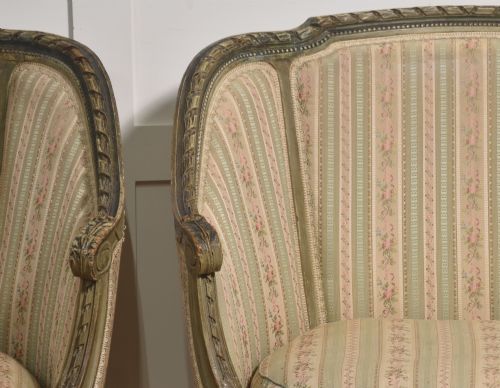 PAIR OF FRENCH PAINTED TUB CHAIRS - ADDITIONAL PHOTO 6
