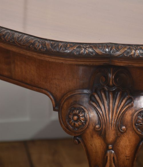 CARVED WALNUT EXTENDING DINING TABLE - ADDITIONAL PHOTO 5